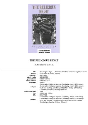 The Religious Right · A Reference Handbook