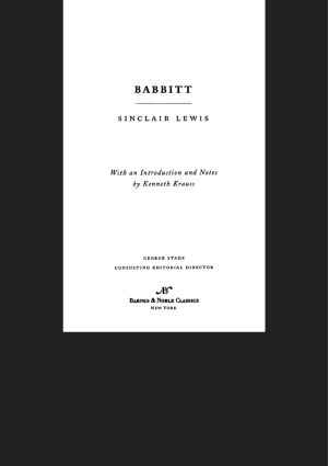 Babbitt by Sinclair Lewis