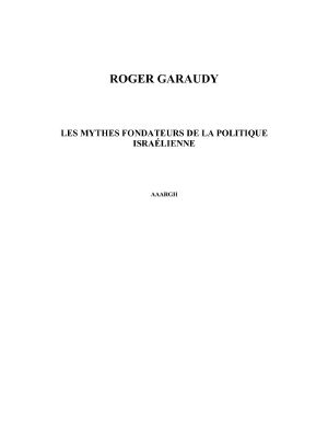 Les Mythes Fondateurs De La Politique Israélienne