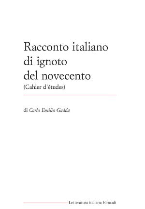 Racconto Italiano Di Un Ignoto Del Novecento