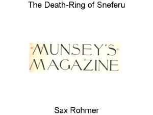 The Death-Ring of Sneferu