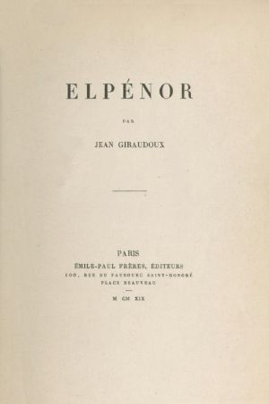 Elpénor, par Jean Giraudoux (1919), Elpénor, par Jean Giraudoux