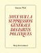Note sur la supperession générale des partis politiques
