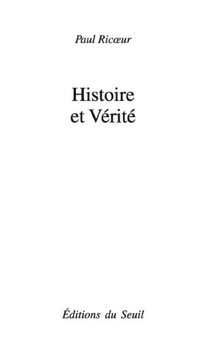 Histoire Et Vérité