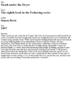 Fethering 08 (2007) - Death Under the Dryer