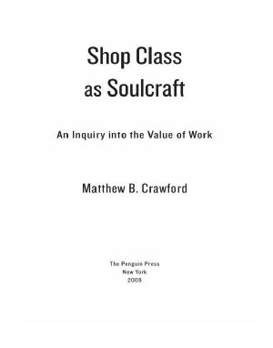 Shop Class as Soulcraft