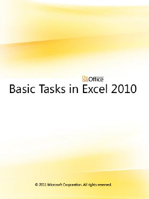 Basic Tasks in Excel 2010