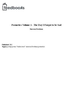 Poemetics Volume 1 - the Day I Forgot to Be Sad