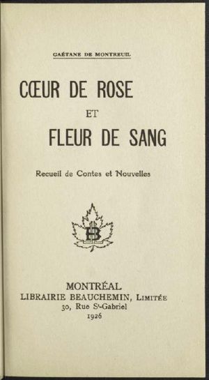 Cœur de Rose et Fleur de Sang recueil de contes et nouvelles