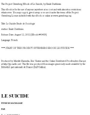Le Suicide