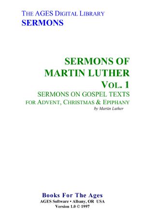 Luther - Sermons of Martin Luther Vol. 1