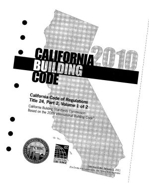 Title 24, Part 2, Vol. 1, 2010 California Building Code