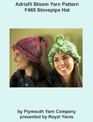 Adriafil Bloom Yarn Knitting Pattern F465 Stovepipe Hat