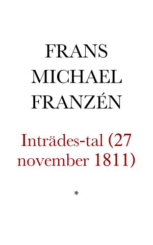 Inträdes-tal, hållit i Svenska Akademien den 27 november 1811