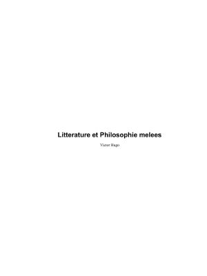 Litterature Et Philosophie Melees