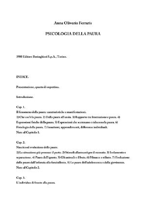 Psicologia Della Paura