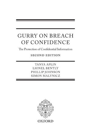 Gurry on Breach of Confidence