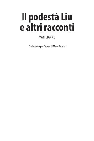 Il Podestà Liu E Altri Racconti