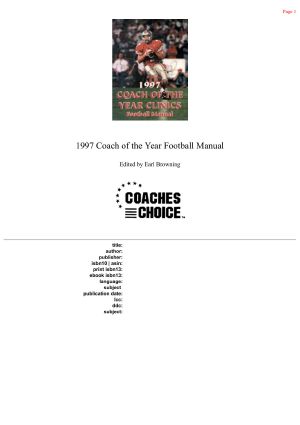 Football Manual · 1997 Coach of the Year Clinics