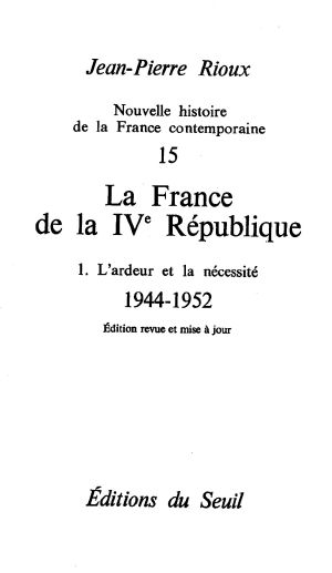 La France De La Quatrième République