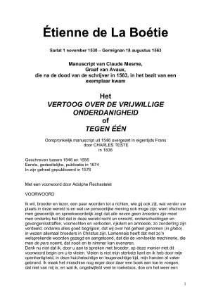 Over de Vrijwillige Onderdanigheid