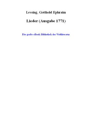 Lieder (Ausgabe 1771)