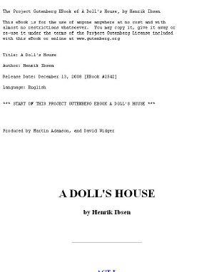 A Doll's House · A Play