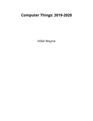 Computer Things: 2019-2020