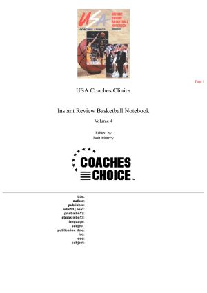 USA Coaches Clinics Instant Review Basketball Notebooks, Vol. 4