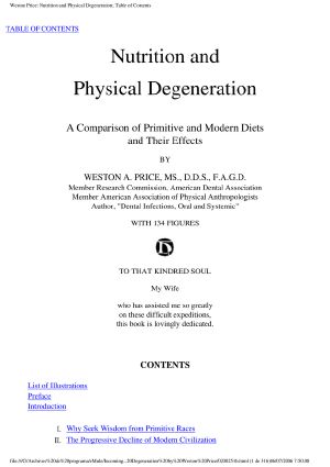 Price Nutrition& Physical Degeneration